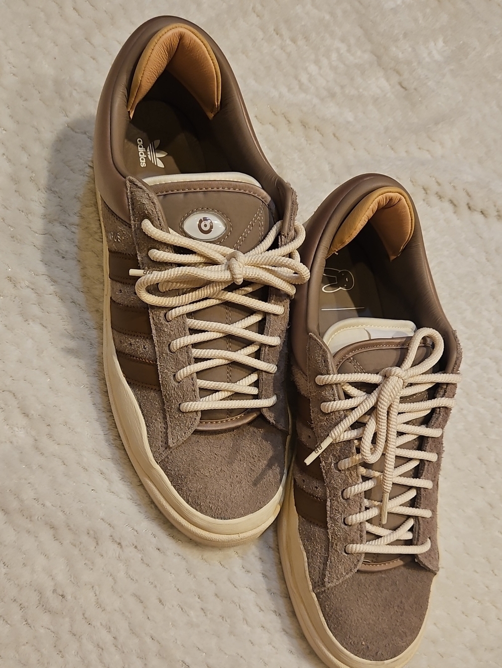 adidas Bad Bunny Campus Men's Taupe Suede Sneakers with Cream Laces